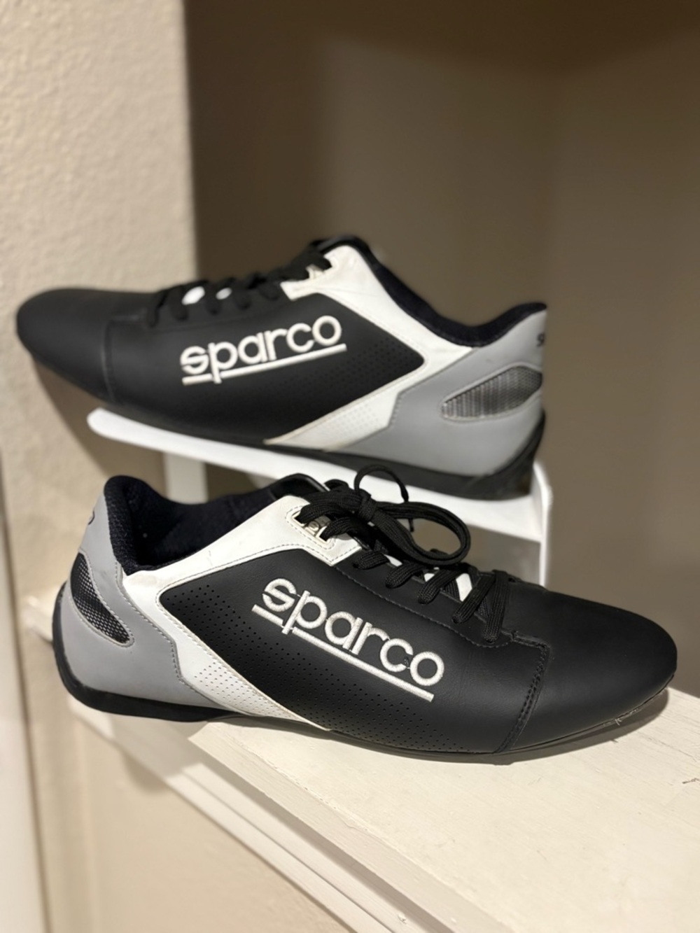 Sparco SL-17 Shoes Boots  black/white Racing Kart Driving Men’s Size 11.5